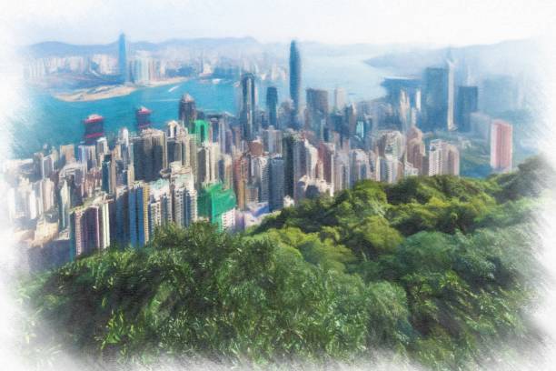 istock Hong Kong With Filtered Painterly Appearance 1147676693