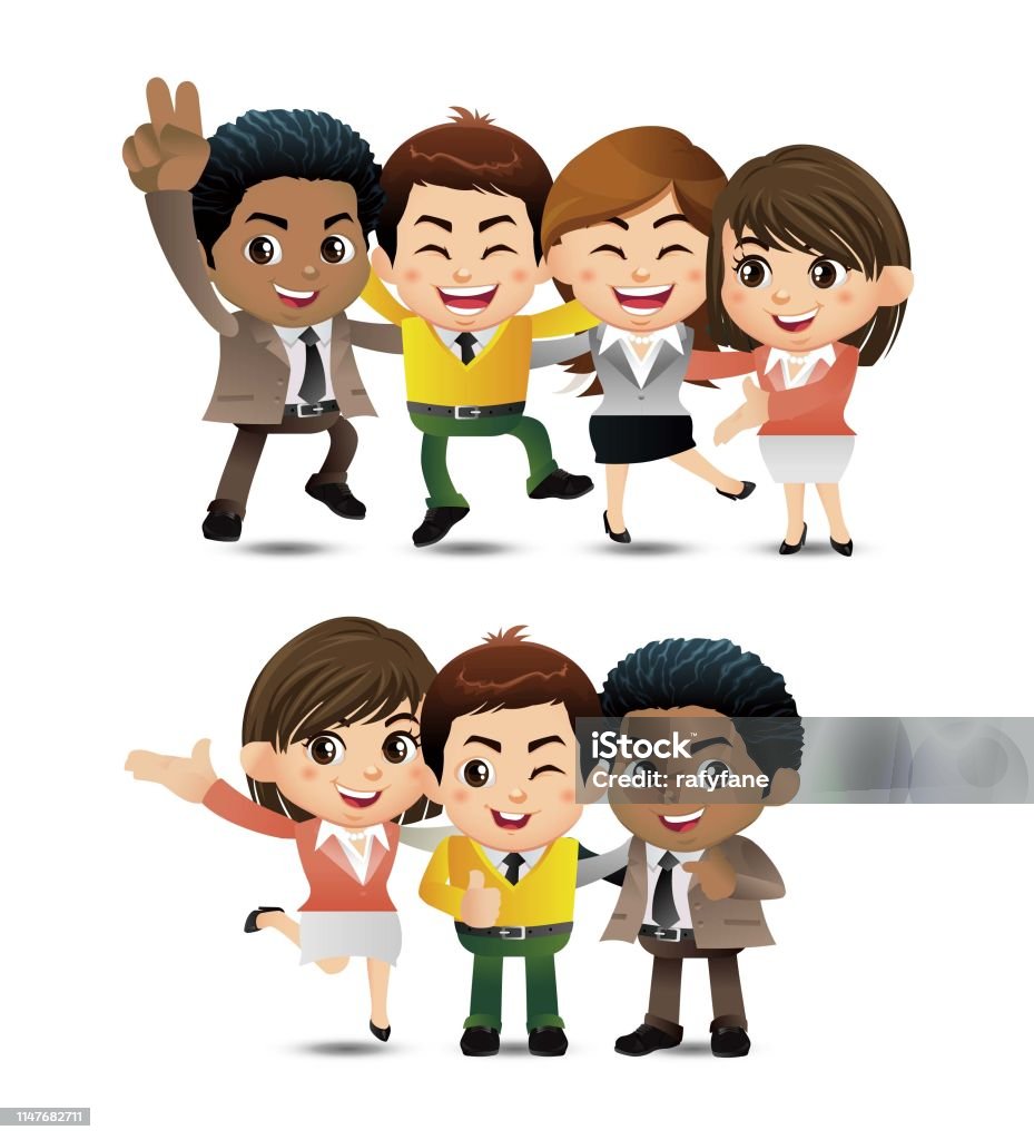 Friends Characters Set Vector Laughing Friends Office Colleagues Stock  Illustration - Download Image Now - iStock