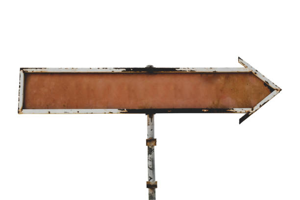 istock Blank vintage rusted steel pointer isolated 1147684225