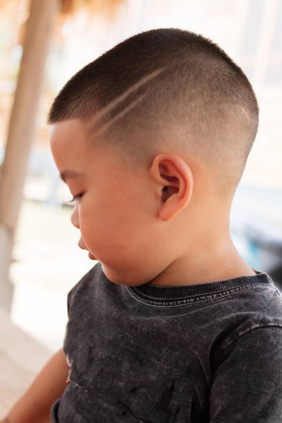 istock Portrait of asian boy outdoors on blurred background 1147684317