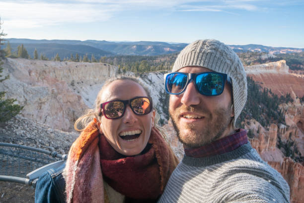 istock Young couple taking selfie in USA 1147690015