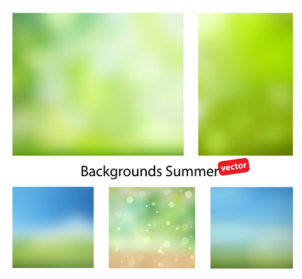 Blurred backgrounds for your projects. Summer vector gradient backgrounds. Set of summer abstract background with hints of color.
