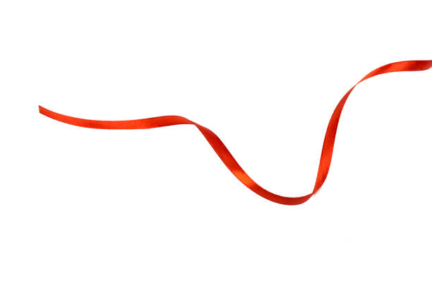 istock Red satin ribbon isolated on white backgroung 1147691086
