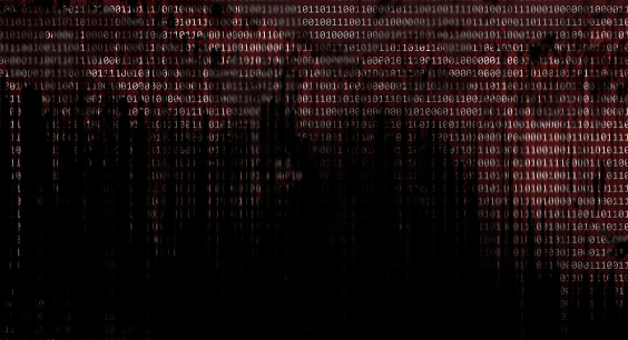 Red Corrupted Code Numbers Error And Corrupted Data On Computer Device Screen Showing Binary Code ...