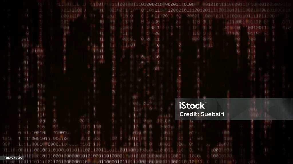 Error And Corrupted Data On Computer Device Screen Showing Binary Code ...