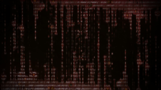 Error And Corrupted Data On Computer Device Screen Showing Binary Code ...