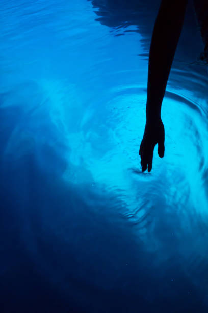 istock Magical blue color light in sea water 1147699661