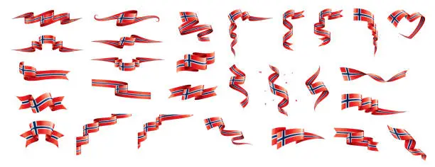 Vector illustration of Norway flag, vector illustration on a white background