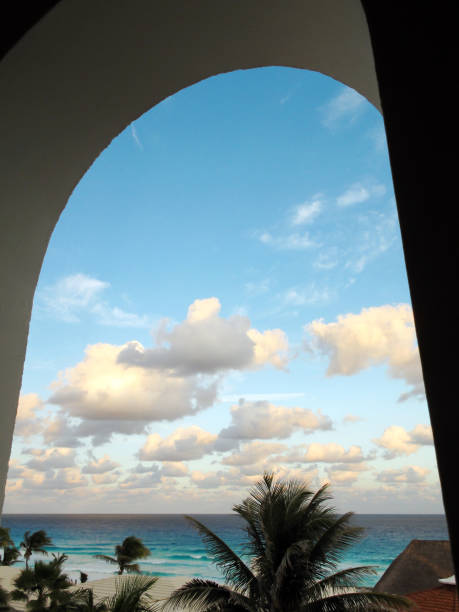 istock Window arch frames Caribbean Sea, Mayan Riviera, Mexico, Cancun 1147702599