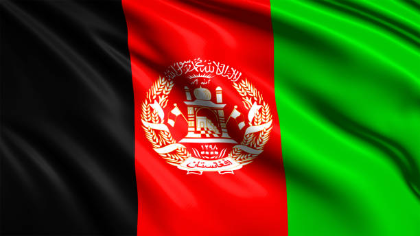 istock flag of Afghanistan with fabric structure in the wind 1147707294