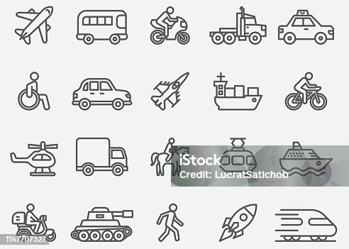 istock Transport Line Icons 1147707327