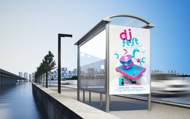 istock billboard advertising party on bus stop 1147708316