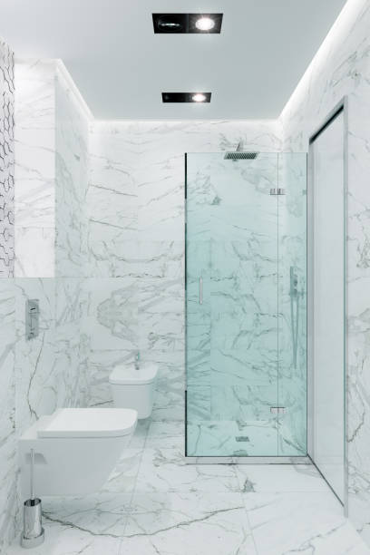 istock The modern white shower room 1147710104