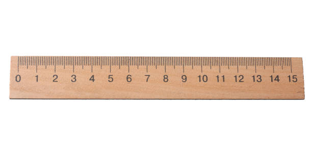 istock wooden ruler isolated on white background. top view 1147710121