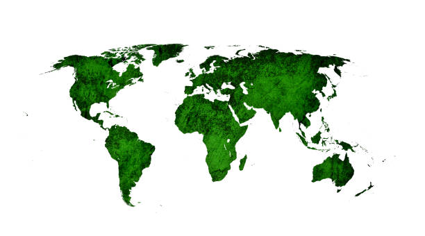 istock Earth environmental protection with World map (clipping path) 1147716473