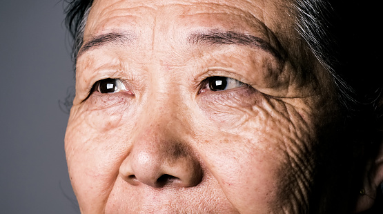 Senior asian woman eye