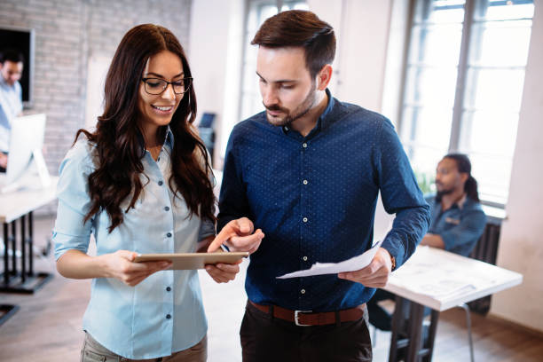 istock Portrait of architects having discussion in office 1147724109