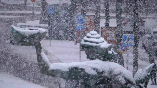 Heavy snow in gothenburg slow motion