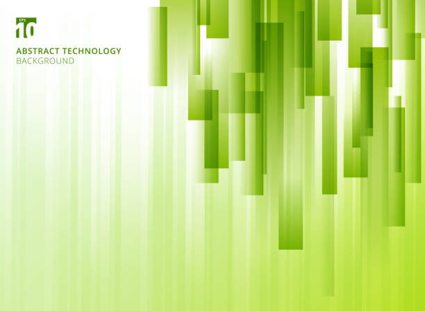 istock Abstract nature vertical overlap geometric squares shape green natural color on white background with copy space. 1147729997