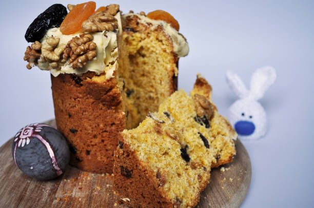 istock sweet bun decorated with nuts, plums, apricots 1147731293