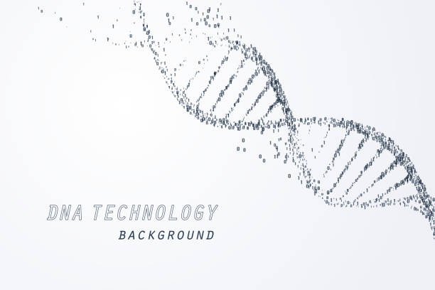 цифровые днк виртуальные, технологии и медицин�ской концепции - винтовая поверхность stock illustrations