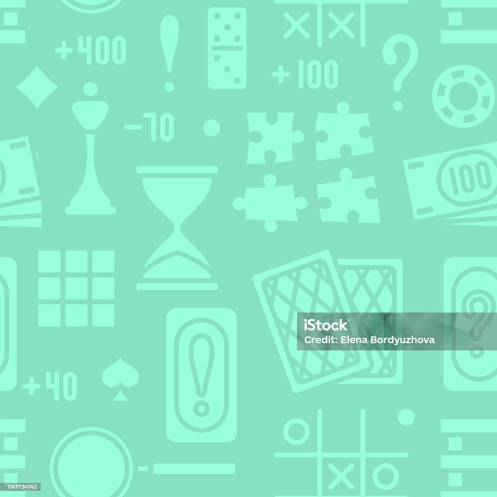 Pattern Game Style Seamless Pattern With Flat Style Board Game Attributes Stock ...