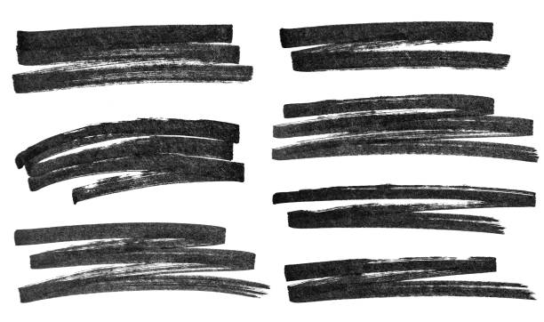 istock Set of simple black marker strokes isolated on white background. 1147734565