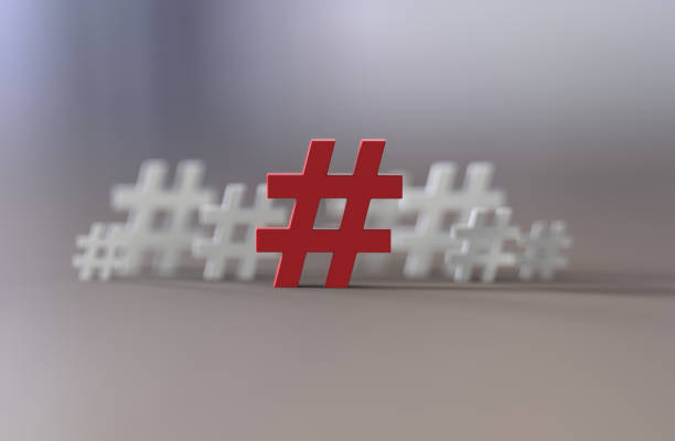 istock Group of hashtag icon isolated on white background.3D Illustration. 1147735565