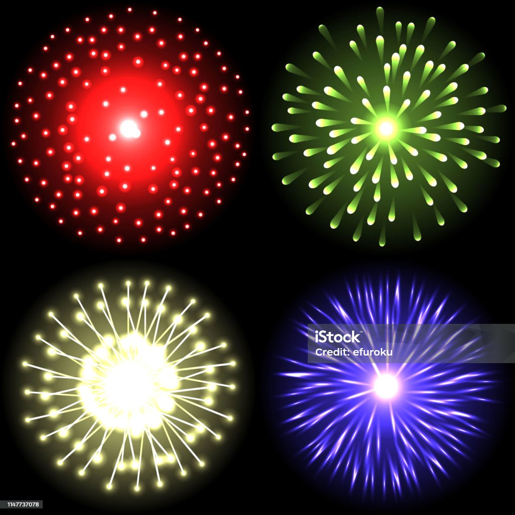 Firework Graphs Fireworks Set 01 Stock Illustration - Download Image Now - Celebration ...