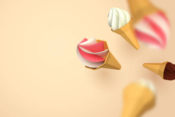 istock Paper art of falling ice cream with copy space 1147737318