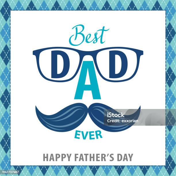 Fathers Day Best Dad Stock Illustration - Download Image Now - Father's Day, Border - Frame, Father
