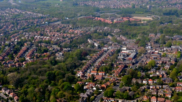 Manchester Stockport aerial view from landing aircraft