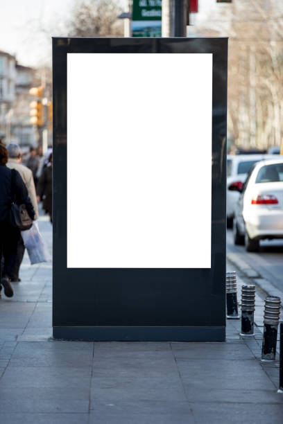 istock Advertising blank billboard on the sidewalk. 1147740673