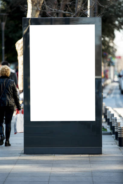 istock Advertising blank billboard on the sidewalk. 1147740897