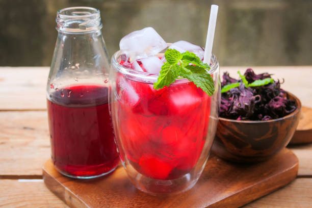ice Roselle juice and refresh drink stock photo