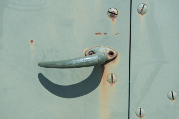 istock Old truck door handle 1147745503