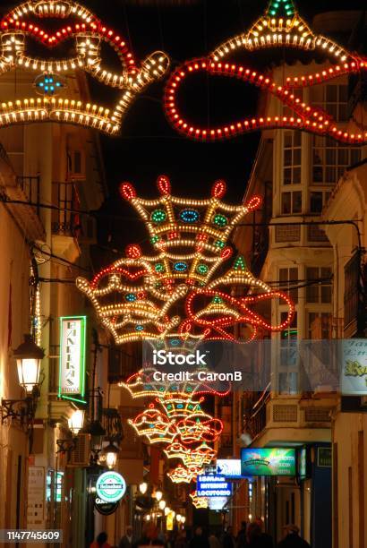 Christmas Street Decoration Fuengirola Spain Stock Photo - Download Image Now - Andalusia, Architecture, Building Exterior