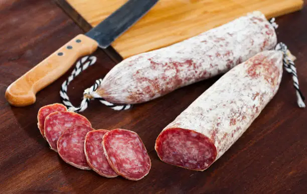 Photo of Catalan sausage Longaniza with sliced pieces