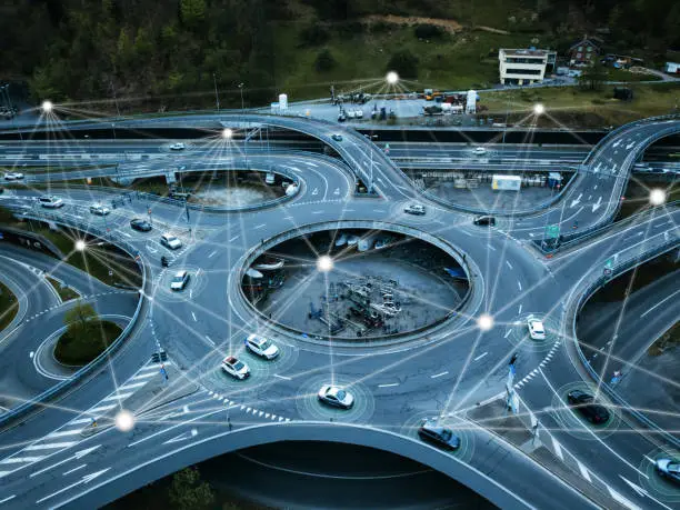 Photo of Self Driving Autonomous Cars on Traffic Circle