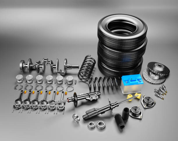 istock Auto parts spare parts car on the grey background. 1147751237