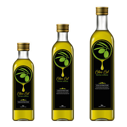 Olive Oil Bottle With Label, Mockup