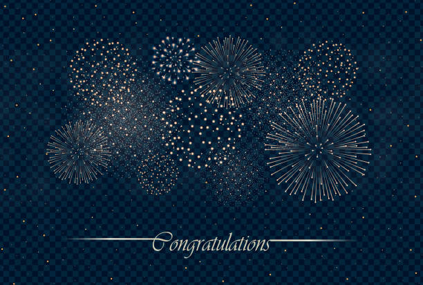 Big realistic firework show isolated on transparent night sky background. Independence day concept. Congratulations background. Luxury abstract. Explosion concept. Galaxy show. Vector illustration Big realistic firework show isolated on transparent night sky background. Independence day concept. Congratulations background. Luxury abstract. Explosion concept. Galaxy show. Vector illustration fireworks and sparklers stock illustrations