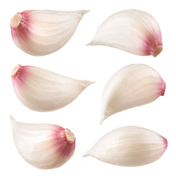 istock Garlic clove isolated. Garlic on white. 1147767901