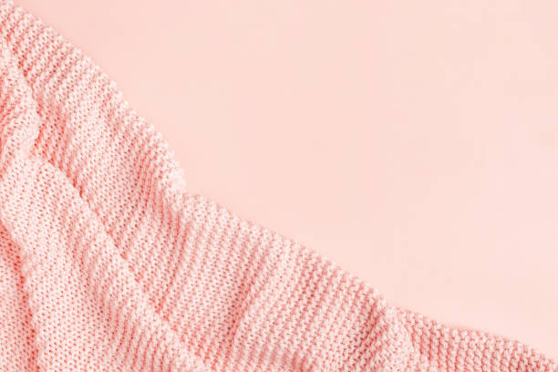 plaid rosa, vista dall'alto - wool blanket foto e immagini stock