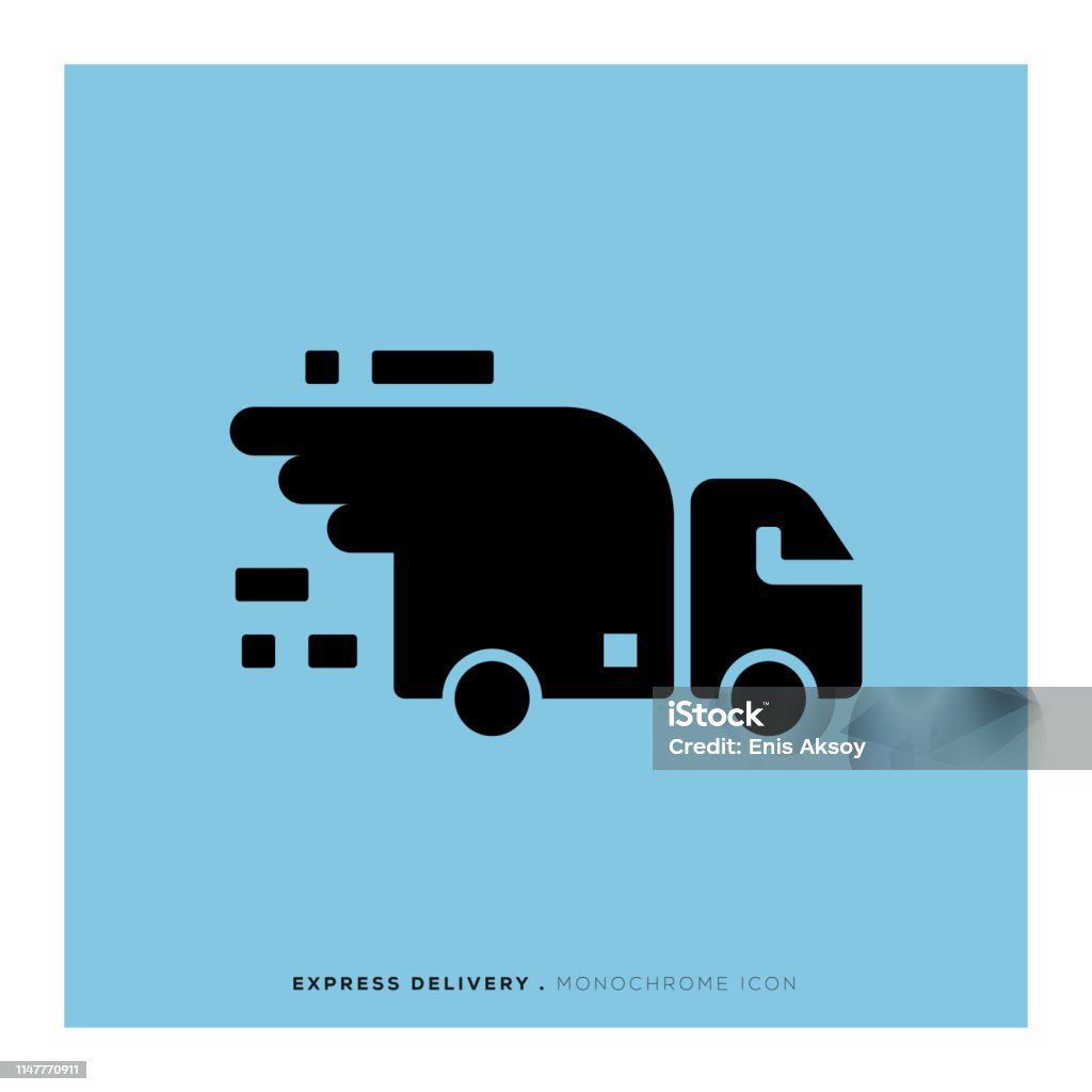 Express Delivery Monochrome Icon Delivery Person stock vector