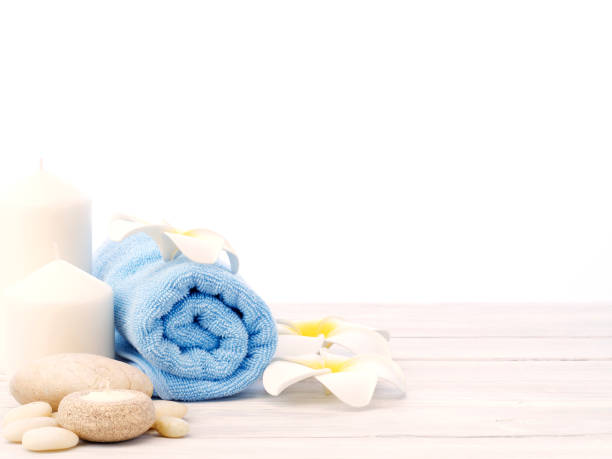 istock Frangipani Spa rock Flower white background 1147775452