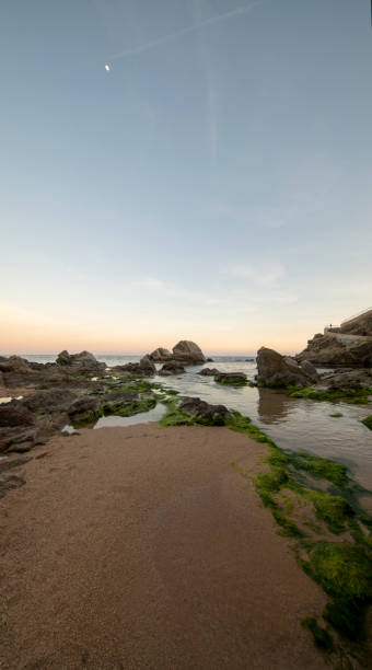 istock Beach and rocks at sunset in Lloret de Mar 1147775800