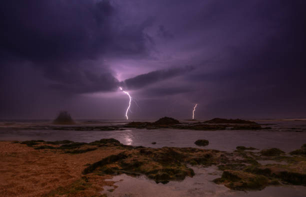 istock Thunderstorm on mediterranean sea beach 1147775827