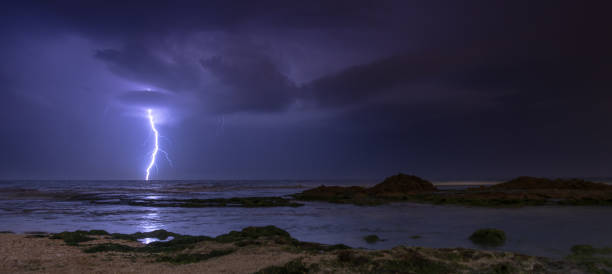 istock Thunderstorm on mediterranean sea beach 1147775866