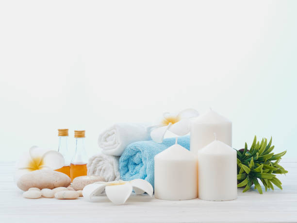 istock Frangipani Spa rock Flower white background 1147775958